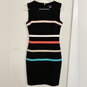 NWT Tommy Hilfiger Black Dress with Colorful Stripes